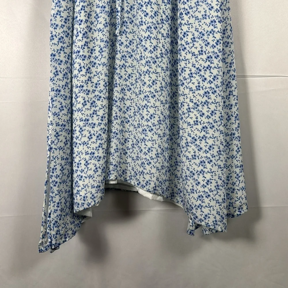 Reistor‎ Midi Dress MED Ditsy Floral Tie Waist Cupro Cottagecore Garden Prairie